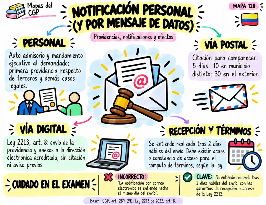 Notificación personal y por correo